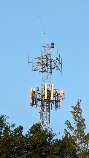 A view of a Verizon macro on a tower in Foley, Alabama, on Juniper Street.