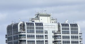 Telecommunications equipment on a building