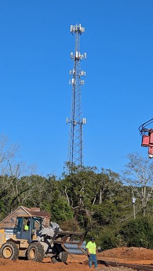 A cell tower in Daphne, Alabama, at the intersection of AL-181 and CR-64.