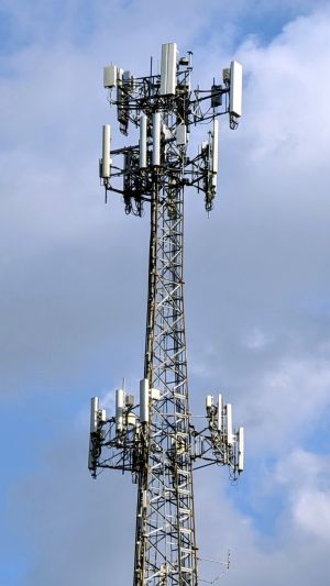 A Self-supported tower with multiple cellular racks.