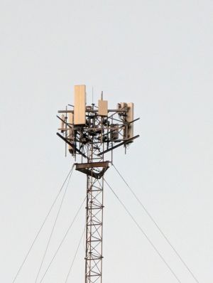 A close view of a typical T-Mobile macro on a tower in Robertsdale, Alabama.